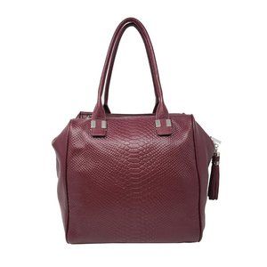 Celine Dion Elegy Snake Embossed Leather Satchel